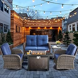 HUMMUH 5-Piece Patio Furniture Set with Fire