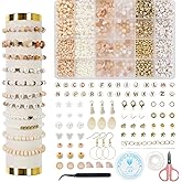 TOIPINIO Bracelet Making Kit Jewelry Making Supplies Kit Natural Stone Beads for Irregular Natural Stone with for DIY Craft 1736 PC Friendship Bracelet/Necklace/Earrings for Adults (Pink Aventurine)