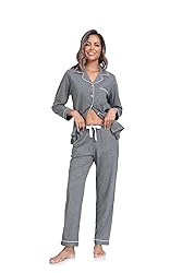 COLORFULLEAF Women's 100% Cotton Long Sleeve Pajama