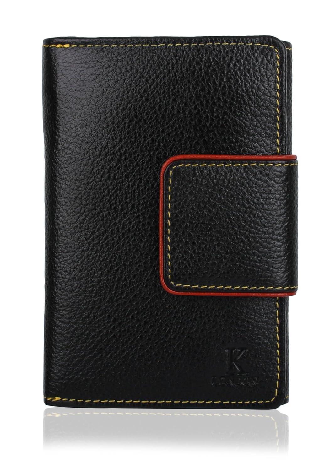k london women's leather malden rushett clutch wallet (black)