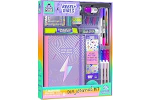 PURPLE LADYBUG Rebel Girls DIY Journal Kit - Ideal Birthday Christmas Gift for 8, 9, 10 Year Old - Scrapbook, Diary & Stationery Set with 50+ Accessories for Ages 8-12, Inspiring Journaling Kit for Tweens & Teens