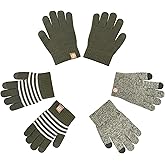 MA COWCF 3 Pairs Kids Winter Gloves Warm Knit Gloves for 3-9 Years Touchscreen Design Toddler Warm Gloves for Cold Weather