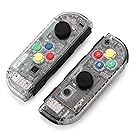 BASSTOP Portable DIY Replacement Housing Shell Case for Right Left Switch Joy-Con Controller without Electronics (Clear+Clear)