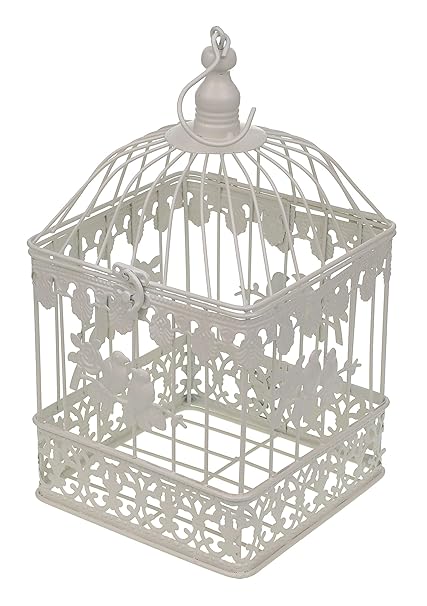 Carré Blanc Décoratif Cage à Oiseaux Pour Centre De Table