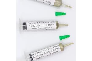 TechDiamondTools Kit of 3 Diamond Lapping Paste Polishing Compound USA Made 500 800 1200 Grit Lapping Compound for Rock Glass Metal Jewelry Resin Marble with 10% of Diamond Powder