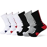 VNG Cushioned Athletic Crew Socks for Men Sizes 9-12, Light Compression Secure Fit Moisture-Wicking Sports Performance