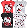 Hello Kitty Sanrio Girls 4 Pack Short Sleeve T-Shirt for Little and Big Kids
