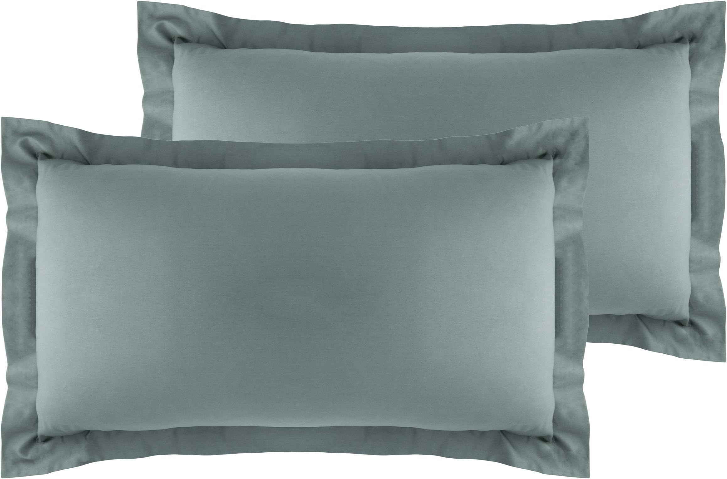 La Vie Moderne Premium 400 Thread Count Pure Cotton Pillow Shams | Set of 2 | Queen/Gray