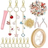 VioraWhite 213 Pcs Lip Gloss Keychain Making Kit 100 Pink Enamel Charms 32.81 ft Gold Chains for DIY Crafts Women(Stylish)