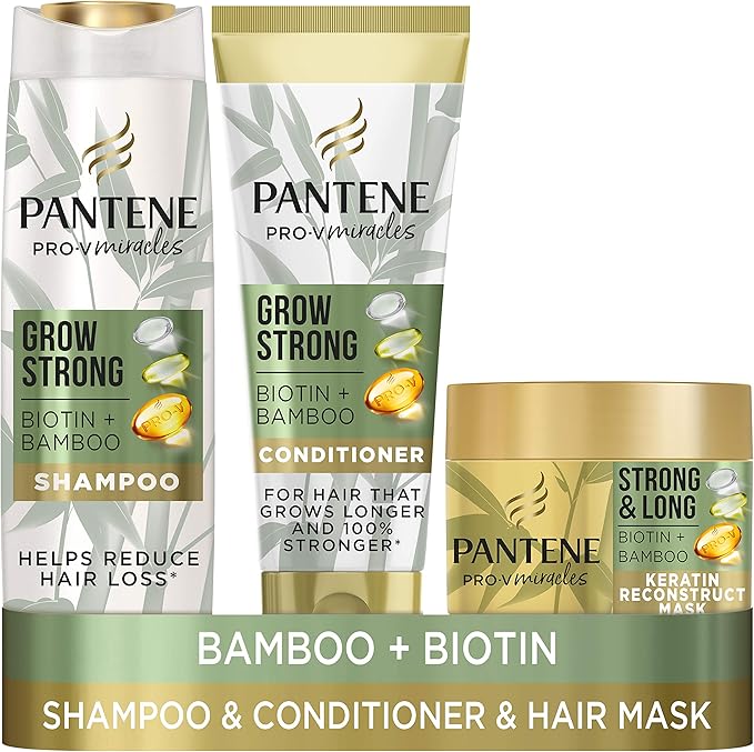 Pantene Grow Strong Hair Loss Treatment Set for Up to 96 Less Hair