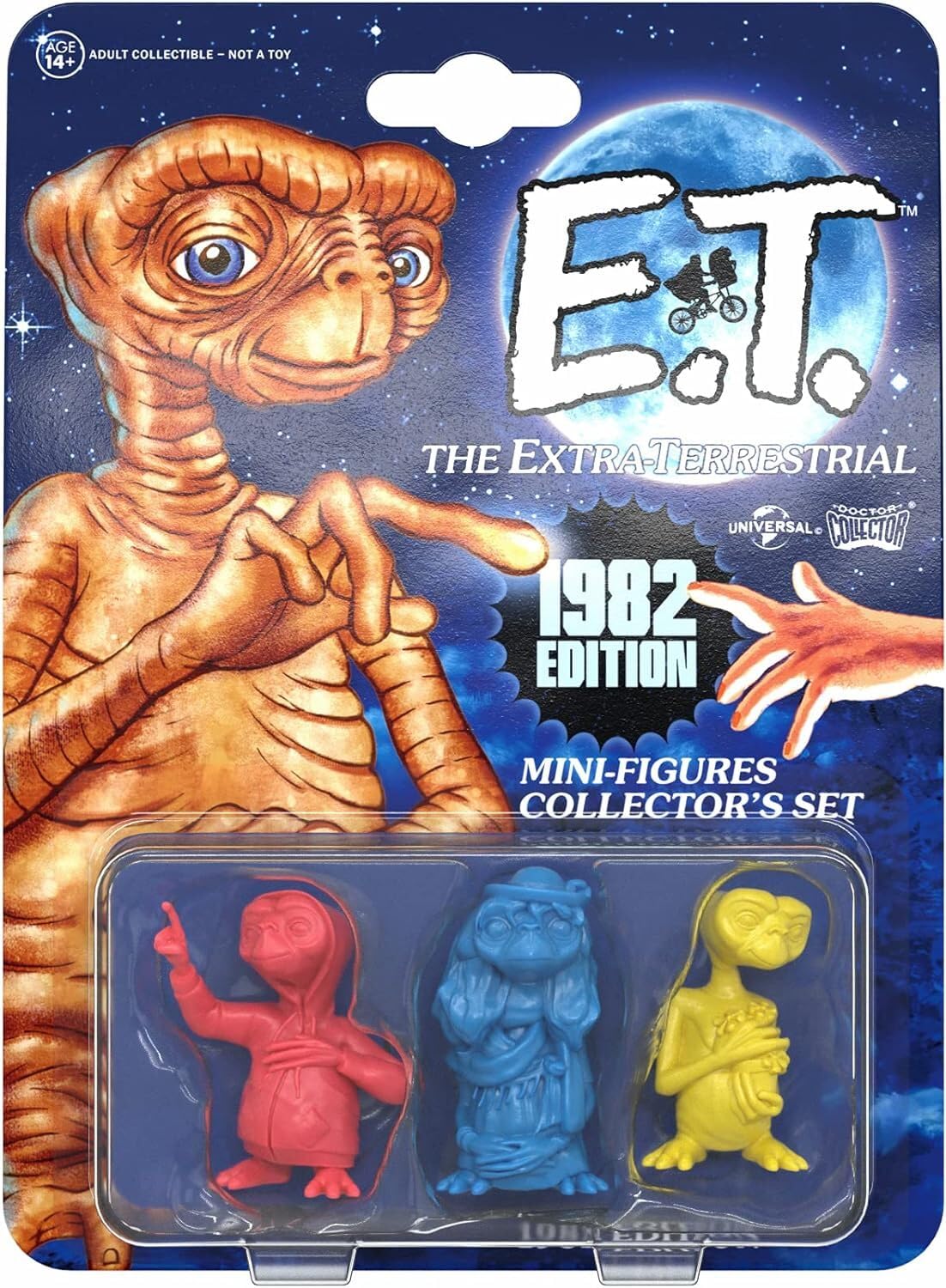 Doctor Collector E.T. the Extraterrestrial Mini Figures Collection, Colorful Edition, Official Pack of 3 Colored Miniatures