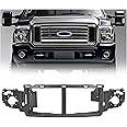 KUAFU Front Header Panel Compatible with 2005-2007 Ford F250 F350 F450 F550 Super Duty Excursion Replacement for FO1221135, FO1220240, 6C3Z8A284A Headlight Headlamp Mounting PP Plastic Black 3Pcs