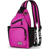 Geestock Convertible Sling Bag for Women Men, 12.6" Mini Sling Backpack Purse with Headphone Hole Fit 7.9" Tablet, Lightweight Casual Crossbody Chest Daypack for Travel, Hiking & Commute, Purplishred