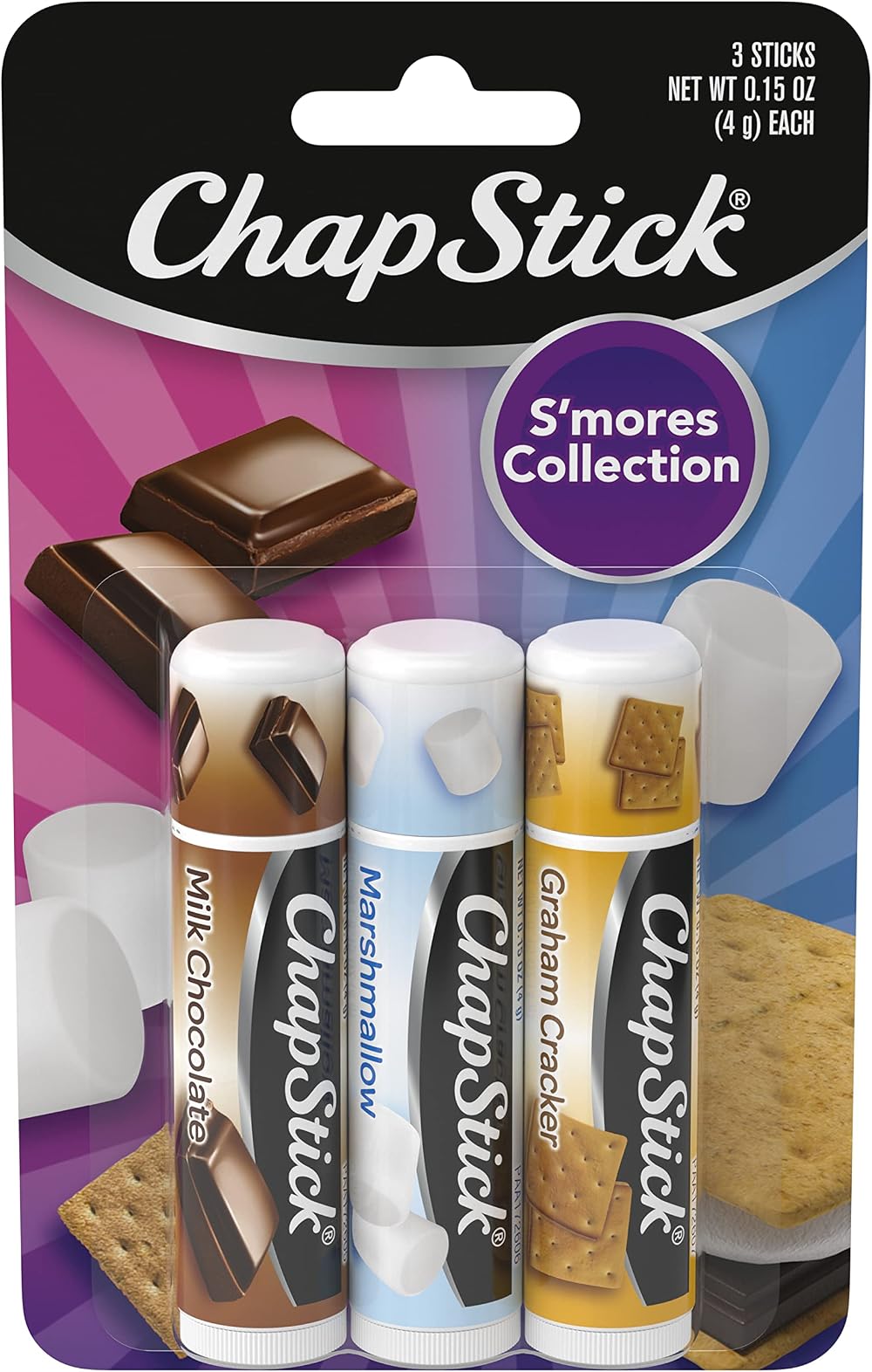 ChapStick S'mores Collection 3 x 0.15 oz Lip Balm Sticks