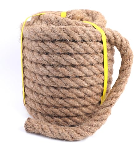 1 Inch X 20 Feet Natural Jute Rope – 4 Strand Twisted Manila Hemp, Soft And Flexible – For Nautical, Swings, Decor, Indoor/Outdoor