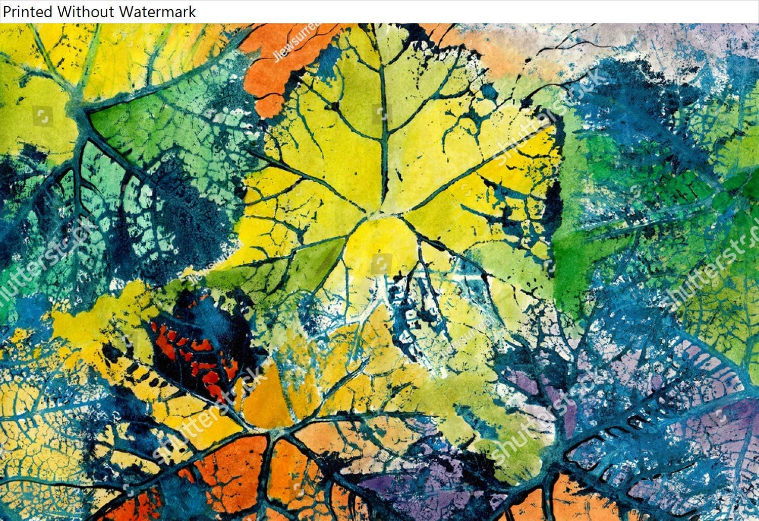 KwikMedia Art Abstract Background Handmade Mono-Print and Painting on Paper. (24 x 36)