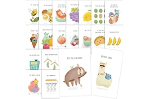 T MARIE 40 Funny Postcards Punny Puns - Bulk Thinking of You Postcard Pack for Friends, Family, Kids, Students, Teacher, and 