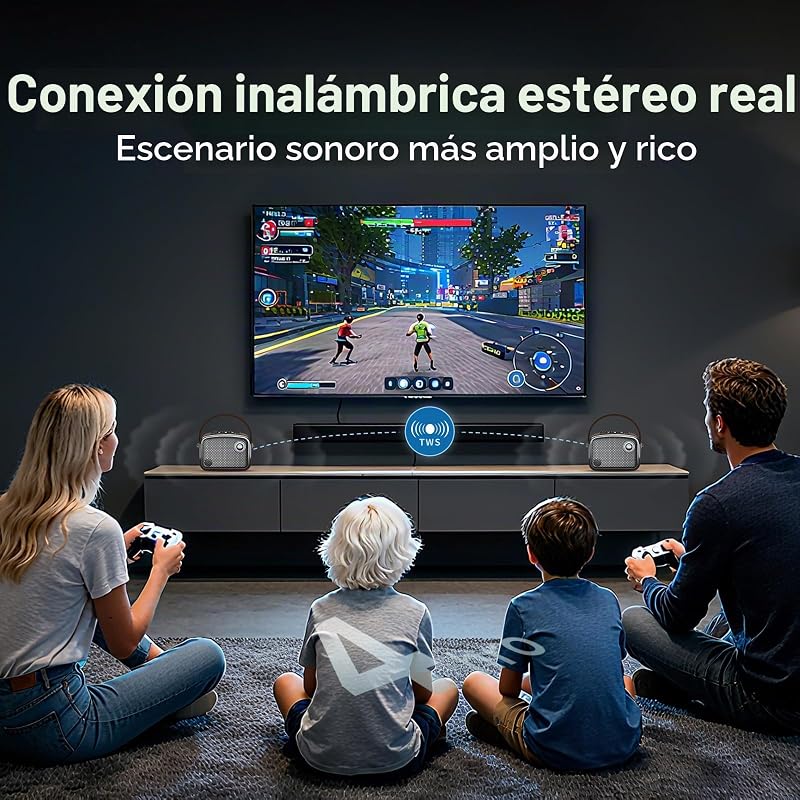 Altavoz Bluetooth portátil Estilo Vintage, marrón, diseño Retro con Rejilla de Malla metálica, Forma Cuadrada compacta (Marrón) — foto 5 de 8