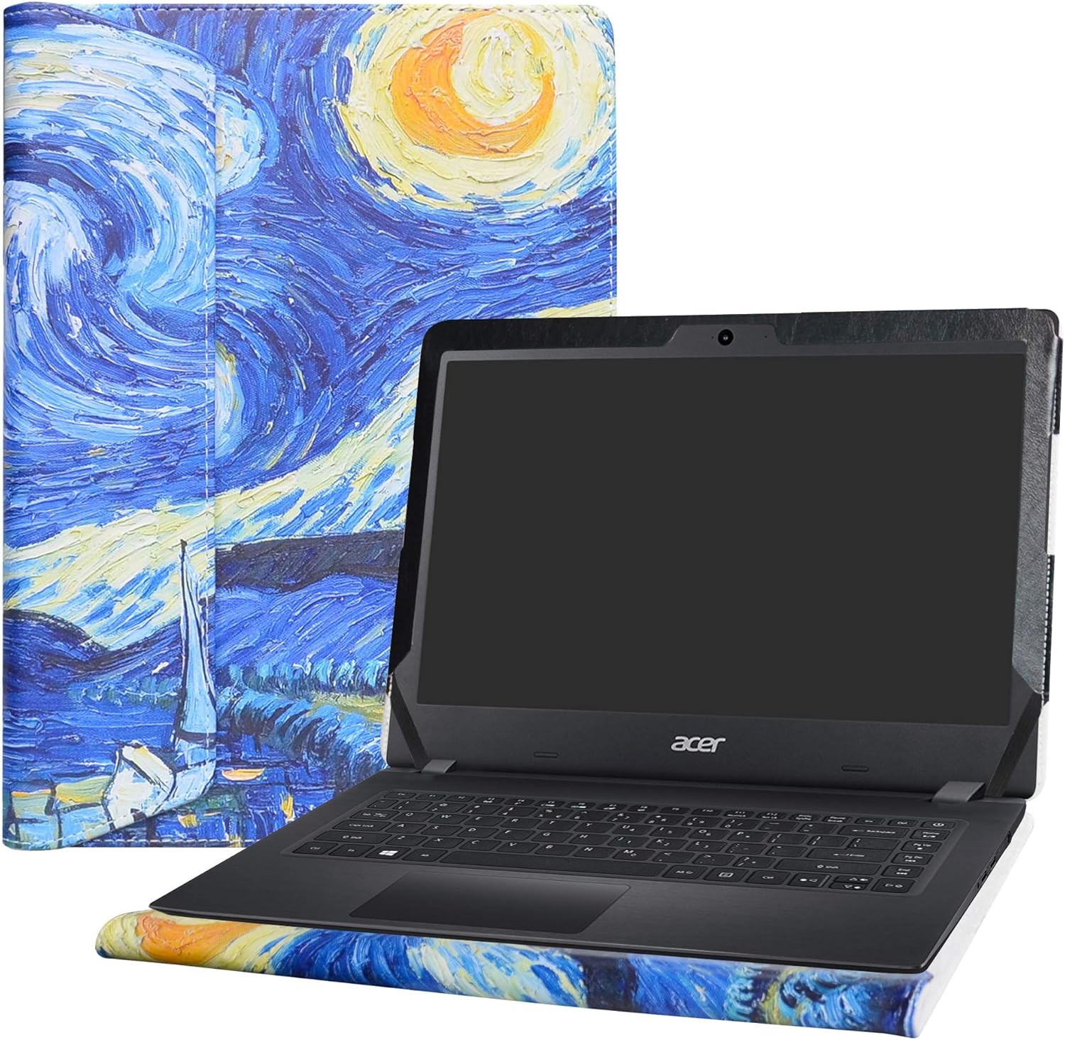 Alapmk Protective Case Cover For 14" Acer Aspire 1 14 A114-31 A114-32/Acer Aspire R14 2 in 1 R5-471T Series Laptop[Warning:Not fit Acer Aspire One AO1-431/Aspire R14 R3-471T R3-431T] ,Starry Night