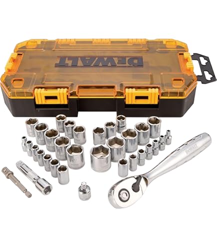 DEWALT Drive Socket Set, SAE/Metric, 1/4-Inch Drive, 25-Piece