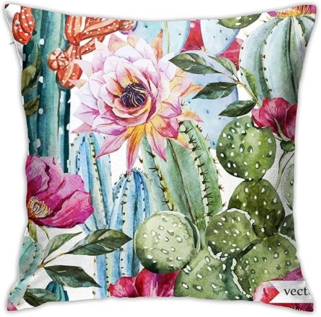 Amazon Co Jp 座布団カバー サボテン 花 植物 上品 緑 クッションカバー45x45 両面 ふわふわ 車用 背当て カフェ 部屋 ホーム 飾り 抱き枕カバー プリンのホーム Home Kitchen