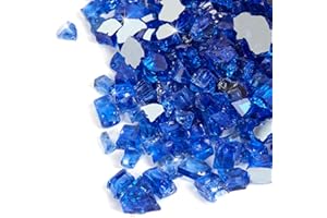 APROMISE Fire Glass for Fire Pit - 1/2 inch Fire Pit Glass | Reflective Fire Glass for Propane Fire Pit and Fireplace | 10lbs | Cobalt Blue