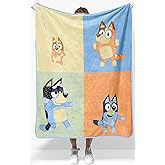 Jay Franco Kids Plush Throw Blanket – Soft & Comfy Throw for Couch or Bed – Cozy Home Décor for Living Room & Bedroom, Multi - Bluey, 40x50 - Travel Blanket
