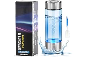 QUENTRO Hydrogen Water Generator Bottles – 3Min Rapid Hydrogenation 1680 PPB, SPE PEM Technology, Portable 420ml Rechargeable Ionizer Machine, Health Care Gift for Home, Office, Sports (Silver)