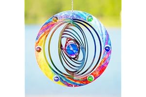 VP Home Celestial Planet Kinetic Wind Spinner for Yard and Garden Wind Spinner Outdoor Metal Large Hanging Plantary Decor 3D Garden Art Wind Sculpture Spinners Kinetic Art Garden Decorations
