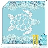 TRADFORE Beach Blanket Sandproof Large Beach Mat 79x 83 4-6 Adults Oversized Lightweight Sand Free Beach Mat Waterproof Beach Blanket Portable Outdoor Camping Blankets for Travel, Camping, Hiking