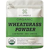 Spice Profile USDA Organic Wheatgrass Powder, Lab Tested for Heavy Metals, Resealable 4oz Pouch, Gehun Ka Ghas, Hierba de Trigo