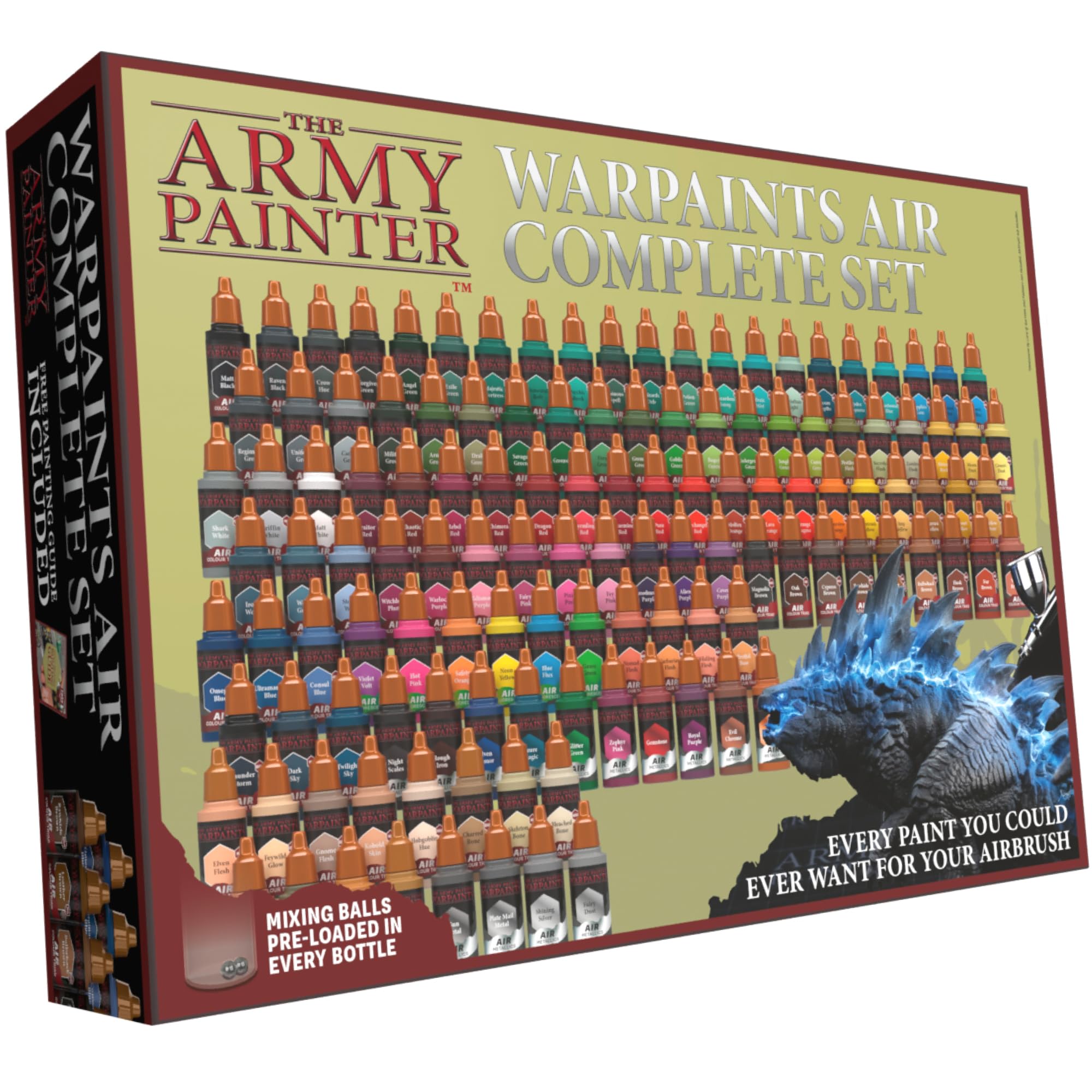 Photo 1 of The Army Painter Warpaints Air Complete Set - 126 Non-Toxic Water Based Airbrush Paint Set – Miniature Paint for Tabletop Roleplaying, Boardgames, and Wargames Miniature Model Painting