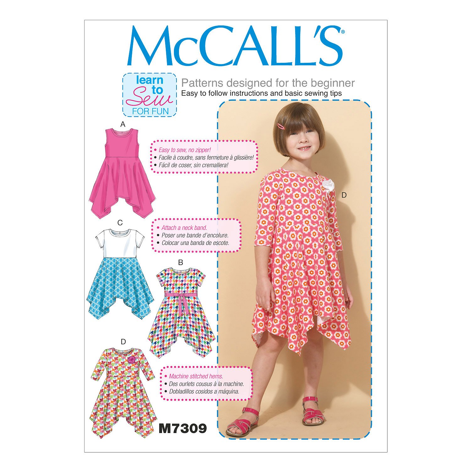 Mccall's Patterns 7309, Children's/Girls Dresses,Sizes 6-8, CL (6-7-8)