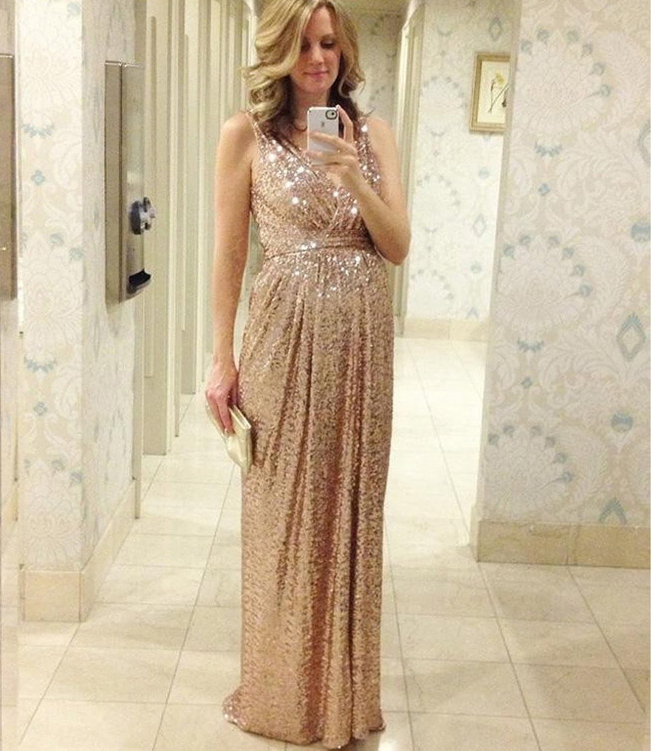 rose gold plus size bridesmaid dresses