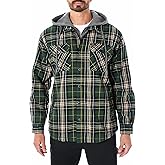 Smith's Workwear Big Men's Sherpa-Lined Hooded Flannel Shirt-Jacket with Inset