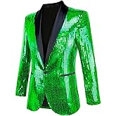 Nawgut Sequin Blazer Metallic Suit Disco Prom Shiny Jacket Wedding Party Banquet Fashion Tuxedo for Mens Adult