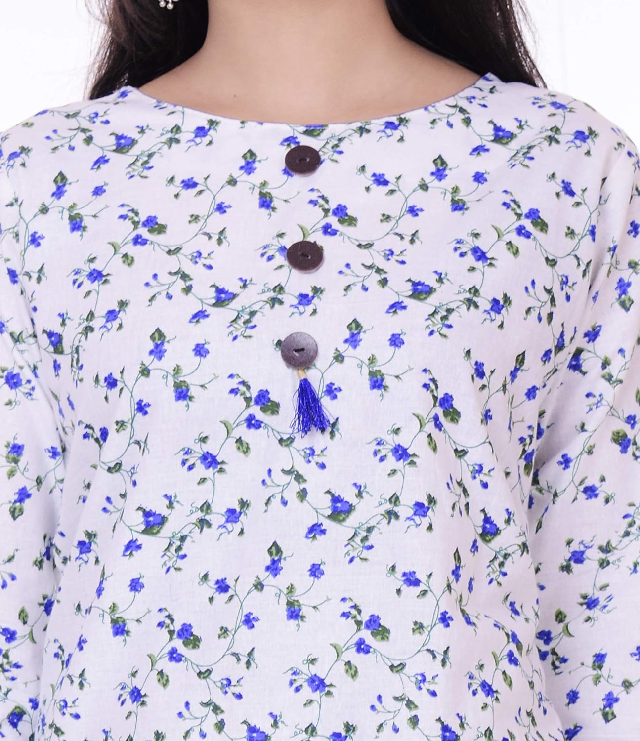 fashion cloud yellow floral printed cotton kurti