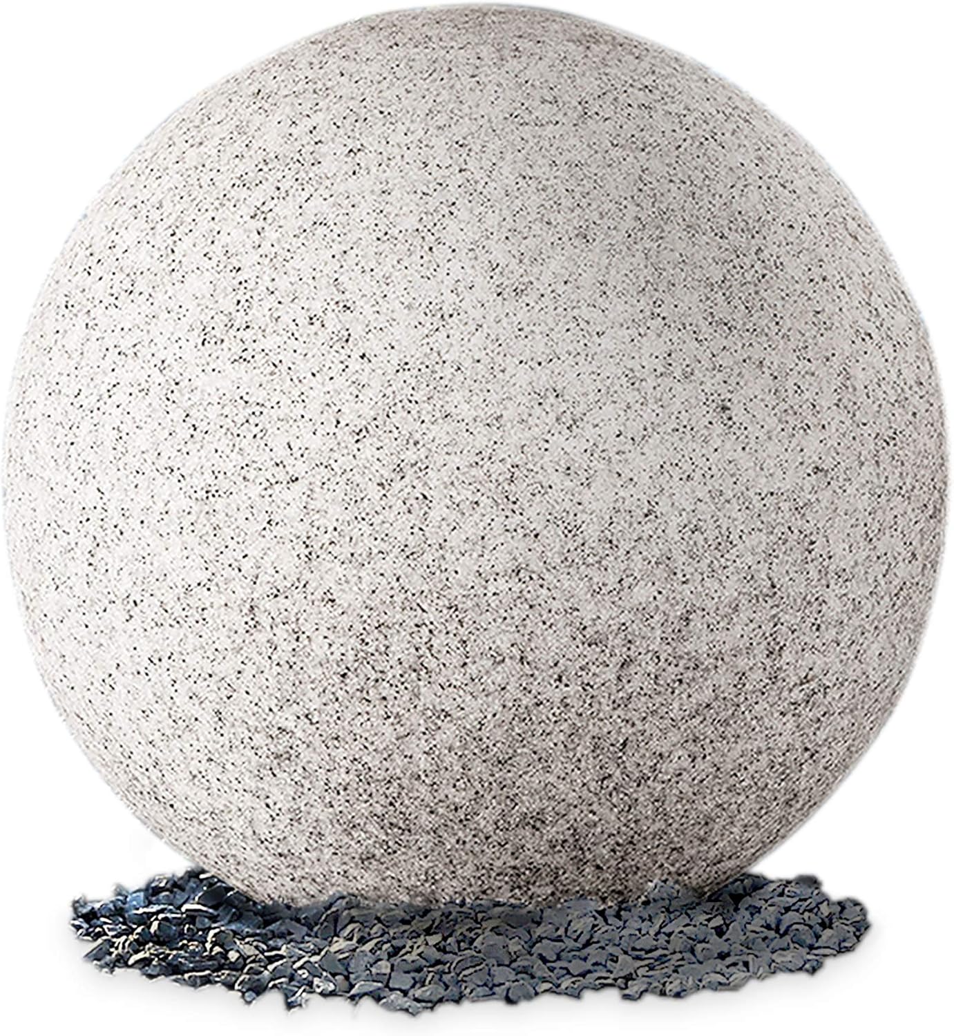 Leuchtende Gartenkugel E27 Außenleuchte mit Tageslicht Sensor Ø 40cm für Außen IP65 - Kugel Granitoptik, Kabel 3m, LED E27 9W