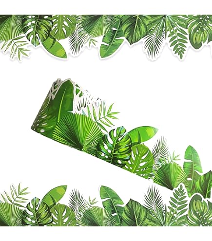 Lot De 3 Bordures De Tableau D'affichage - Motif Feuilles Festonné Vert Et Blanc - 61 Pieds (18.6m) Total - Neuf
