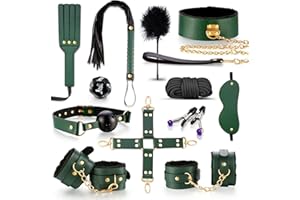 BDSM Sex toys for men womens and couples，12pcs sex bondage Sets Restraint Kits with Adjustable Handcuffs Collar Ankle Cuff Bl