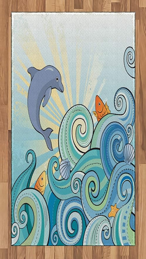 Animaux Marins Zone Tapis Par Ambesonne Dessin Animé