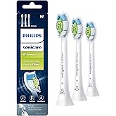 Philips Sonicare W DiamondClean Brush Heads, 3-Pack, 9 Month Supply, White | 700% More Plaque Removal&sup1;, 100% Whiter Teeth&sup2;, BrushSync Reminder, Up To 62,000 Bristle Movements Per Min, HX6063/65
