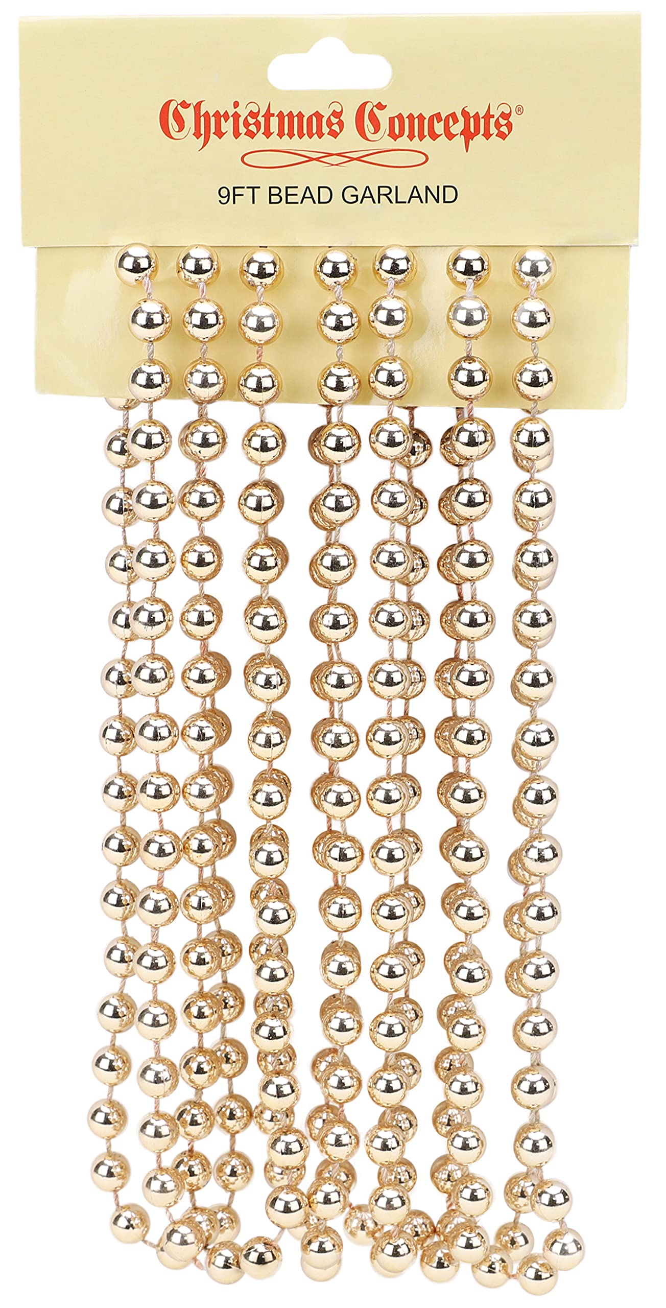 Christmas Concepts® 9ft Christmas Bead Chain - Christmas Bead Garlands - Decorations (Champagne)