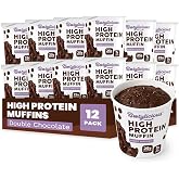 Bootylicious High Protein Double Chocolate Muffins in a Cup, 12-Pack | Deep Cocoa And Chocolate Chips, Brownie-Like Texture, 25g Protein, High Fiber Per Cup
