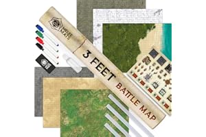Melee Mats DND Map Starter Set for Dungeons and Dragons - 24” x 36" 3 Pack Double Sided, Wet & Dry Erase Battle Terrain Grid - Tabletop Board Gaming Kit with Accessories
