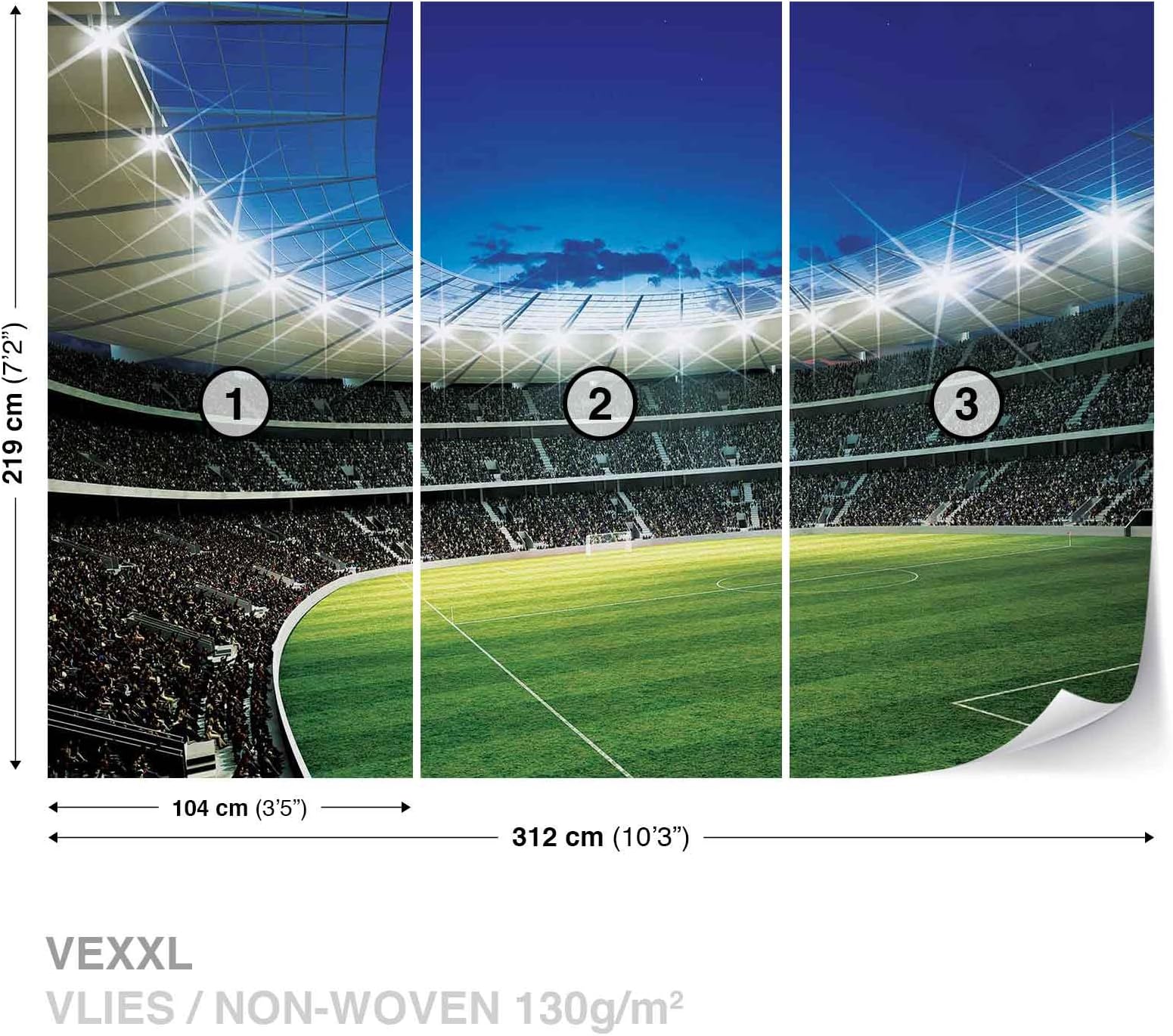 FORWALL Photomural Wallpaper Mural Dekoshop Football Boys Bedroom Teenager AD323VEXXL (312cm x 219cm) Wall Design Decor Photo