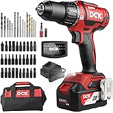 DCK 20V Brushless Hammer Drill, 531 in.lbs, 36000 BPM, 1/2" Keyless All-Metal Chuck, 4.0Ah Battery, 22+1+1 Clutch, Impact Drill Kit for Drilling Brick Wall, Metal, Wood, KDJZ05-13
