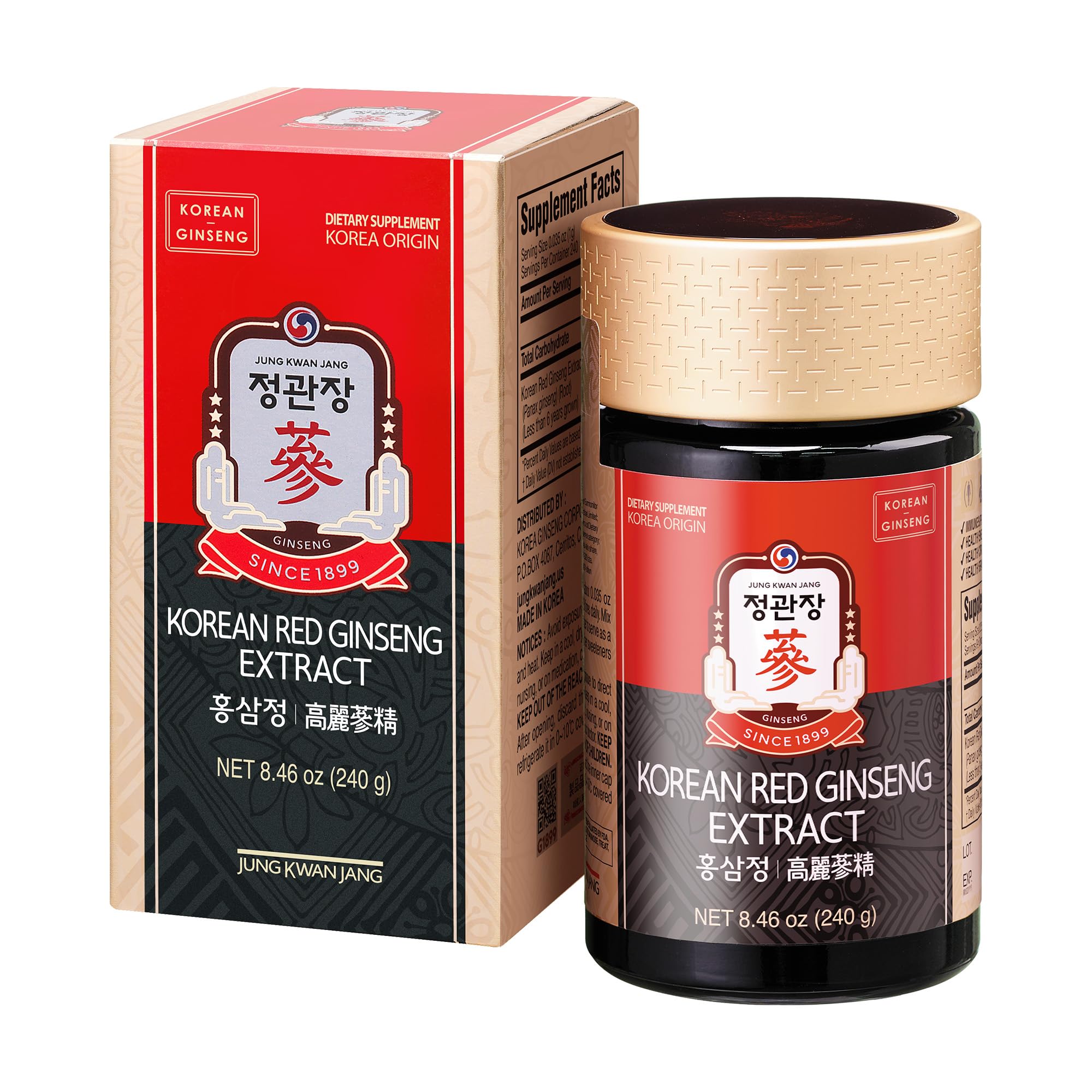 100% Korean Red Ginseng Extract 240g [CheongKwanJang] Concentrated Panax Ginseng Root, Natural Energy Supplements for Men&Women, Immune Support,…
