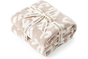 Snuggle Sac Leopard Throw Blanket for Couch Bed Sofa 50x60 inches, Reversible Beige Leopard Blanket Ultra Soft Cozy Blankets for Women Mothers Birthday Gifts