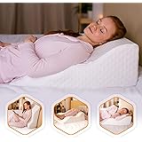 aeris Bed Wedge Pillow for Sleeping - Memory Foam - Unique Curved Design - Incline Post Surgery Pillow - Washable Cover